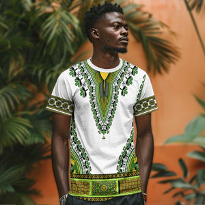 Africa T shirt African Dashiki Royal Green Version