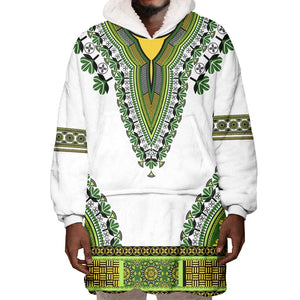 Africa Wearable Blanket Hoodie African Dashiki Royal Green Version