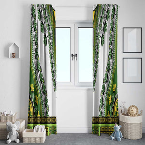 Africa Window Curtain African Dashiki Royal Green Version