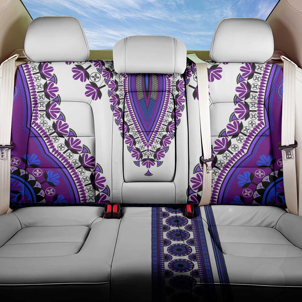 Africa Back Car Seat Cover African Dashiki Royal Purple Version