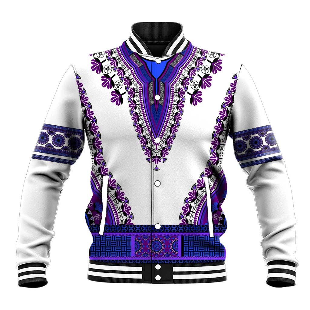 Africa Baseball Jacket African Dashiki Royal Purple Version LT14