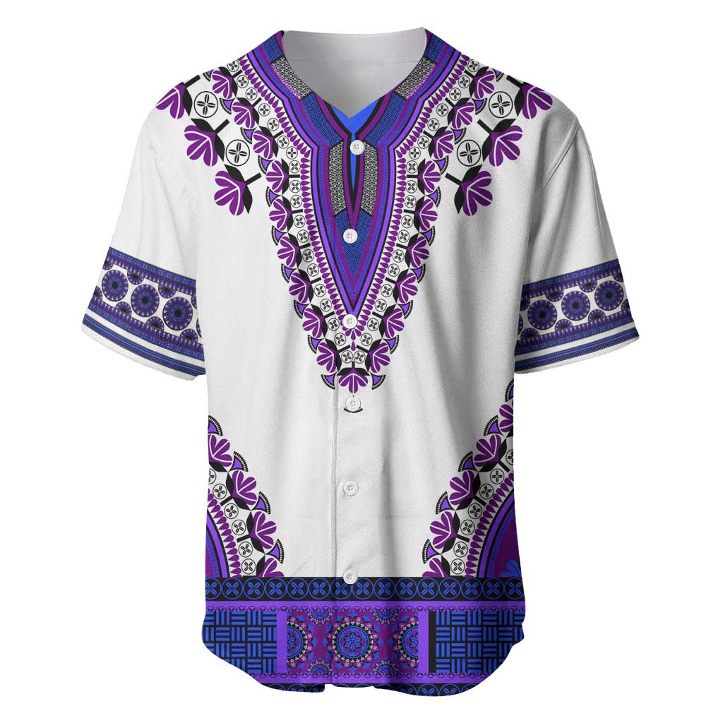 Africa Baseball Jersey African Dashiki Royal Purple Version