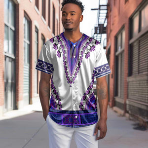 Africa Baseball Jersey African Dashiki Royal Purple Version