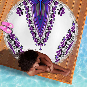 Africa Beach Blanket African Dashiki Royal Purple Version