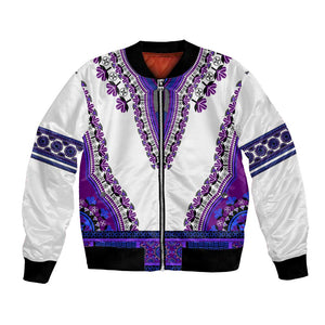 Africa Bomber Jacket African Dashiki Royal Purple Version