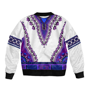 Africa Bomber Jacket African Dashiki Royal Purple Version