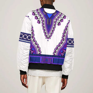 Africa Bomber Jacket African Dashiki Royal Purple Version