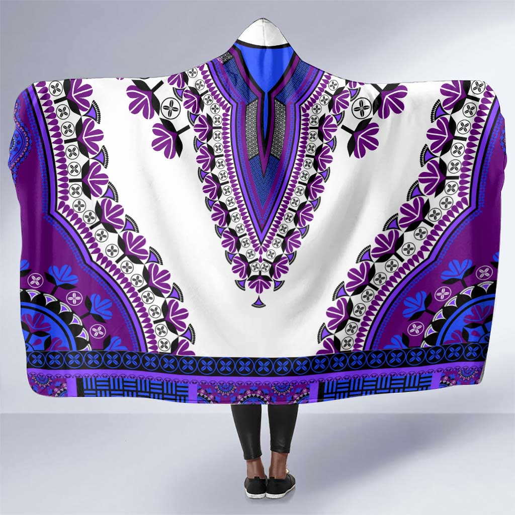 Africa Hooded Blanket African Dashiki Royal Purple Version