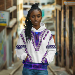 Africa Hoodie African Dashiki Royal Purple Version