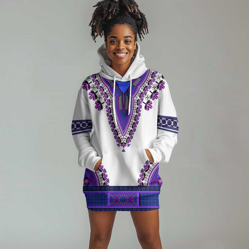 Africa Hoodie Dress African Dashiki Royal Purple Version