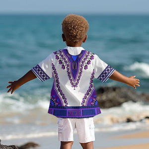 Africa Kid Hawaiian Shirt African Dashiki Royal Purple Version