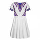 Africa Kid Short Sleeve Dress African Dashiki Royal Purple Version