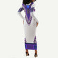 Africa Long Sleeve Bodycon Dress African Dashiki Royal Purple Version LT14