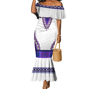 Africa Mermaid Dress African Dashiki Royal Purple Version