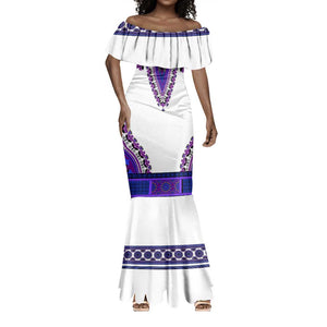 Africa Mermaid Dress African Dashiki Royal Purple Version