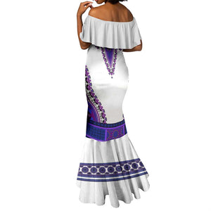 Africa Mermaid Dress African Dashiki Royal Purple Version