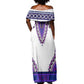 Africa Off Shoulder Maxi Dress African Dashiki Royal Purple Version