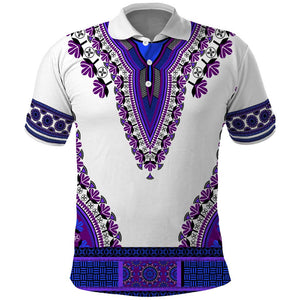 Africa Polo Shirt African Dashiki Royal Purple Version