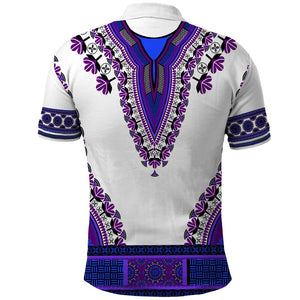 Africa Polo Shirt African Dashiki Royal Purple Version