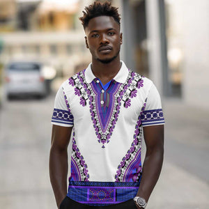 Africa Polo Shirt African Dashiki Royal Purple Version