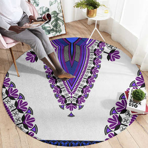 Africa Round Carpet African Dashiki Royal Purple Version