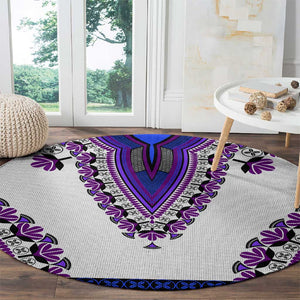 Africa Round Carpet African Dashiki Royal Purple Version