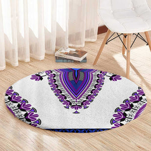 Africa Round Carpet African Dashiki Royal Purple Version