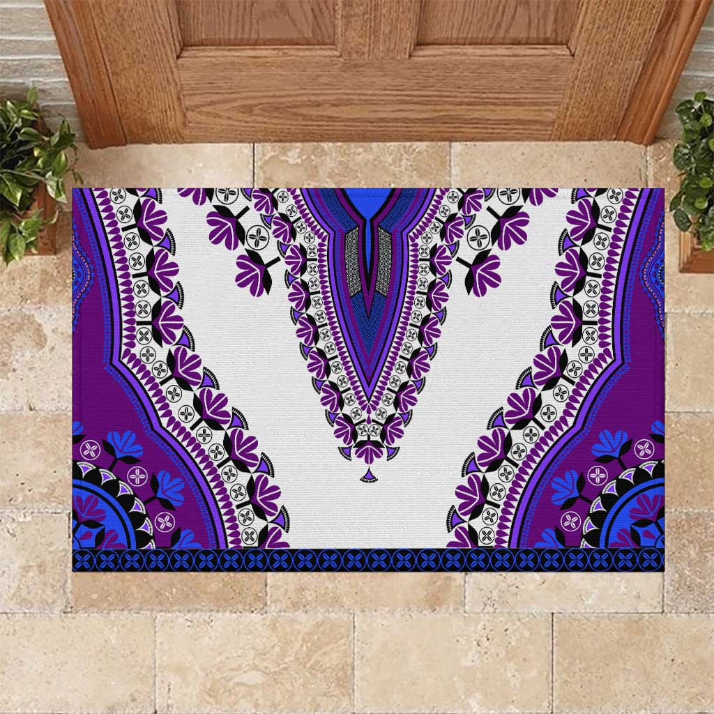 Africa Rubber Doormat African Dashiki Royal Purple Version