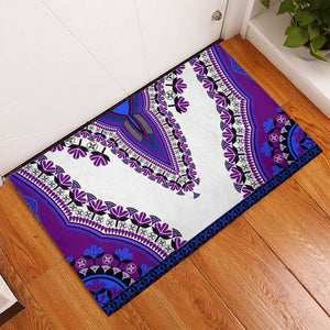 Africa Rubber Doormat African Dashiki Royal Purple Version