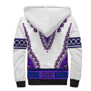 Africa Sherpa Hoodie African Dashiki Royal Purple Version