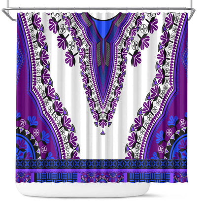Africa Shower Curtain African Dashiki Royal Purple Version