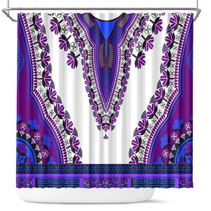 Africa Shower Curtain African Dashiki Royal Purple Version