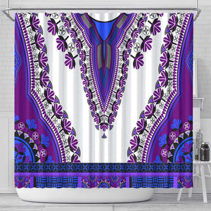 Africa Shower Curtain African Dashiki Royal Purple Version