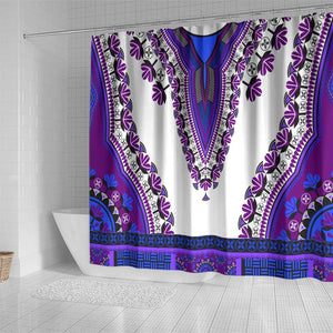 Africa Shower Curtain African Dashiki Royal Purple Version