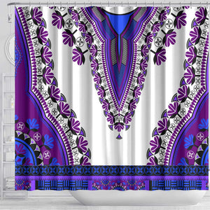 Africa Shower Curtain African Dashiki Royal Purple Version