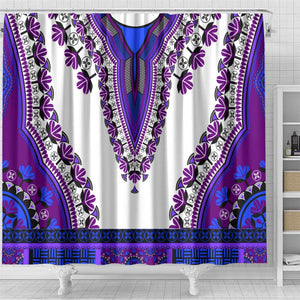 Africa Shower Curtain African Dashiki Royal Purple Version