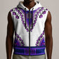 Africa Sleeveless Zip Hoodie African Dashiki Royal Purple Version - African Pride