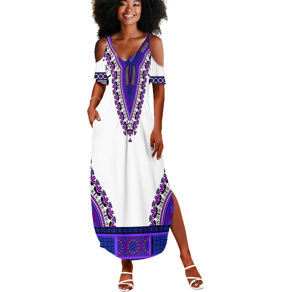 Africa Summer Maxi Dress African Dashiki Royal Purple Version