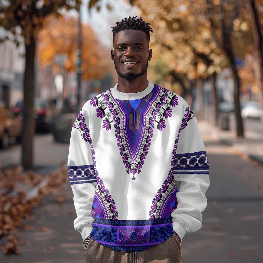 Africa Sweatshirt African Dashiki Royal Purple Version