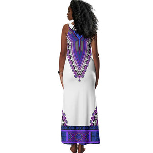 Africa Tank Maxi Dress African Dashiki Royal Purple Version