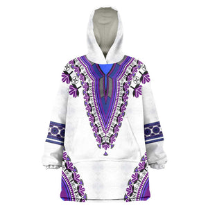 Africa Wearable Blanket Hoodie African Dashiki Royal Purple Version