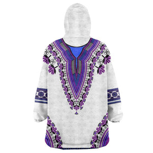 Africa Wearable Blanket Hoodie African Dashiki Royal Purple Version