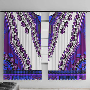 Africa Window Curtain African Dashiki Royal Purple Version