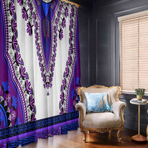 Africa Window Curtain African Dashiki Royal Purple Version