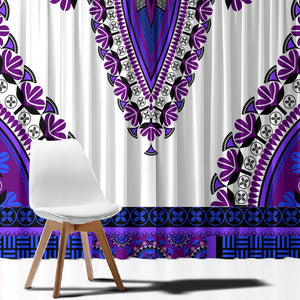 Africa Window Curtain African Dashiki Royal Purple Version