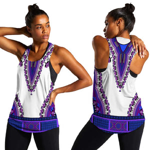 Africa Women Racerback Tank African Dashiki Royal Purple Version