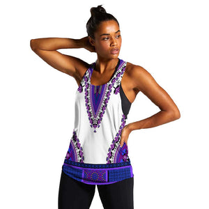 Africa Women Racerback Tank African Dashiki Royal Purple Version