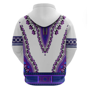 Africa Zip Hoodie African Dashiki Royal Purple Version