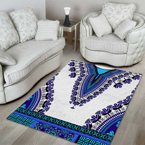 Africa Area Rug African Dashiki Royal Blue Version