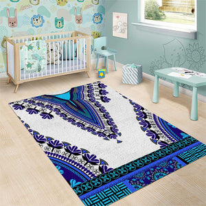 Africa Area Rug African Dashiki Royal Blue Version